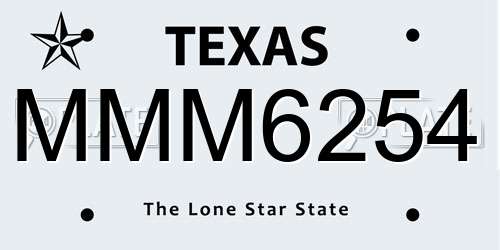 MMM6254 Texas License Plate
