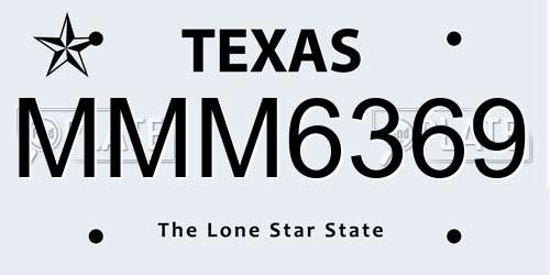 MMM6369 Texas License Plate