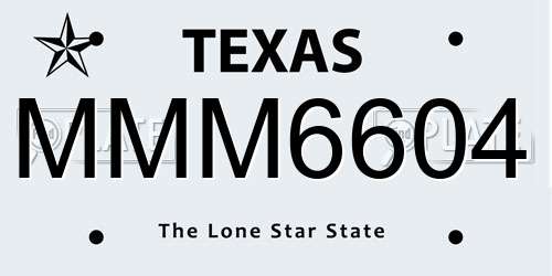 MMM6604 Texas License Plate