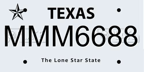 MMM6688 Texas License Plate