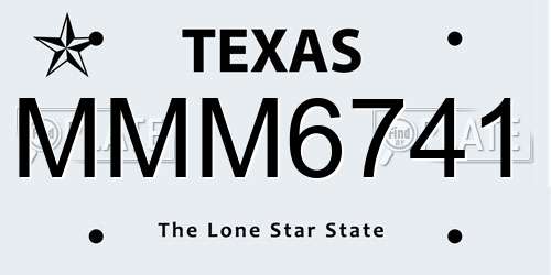 MMM6741 Texas License Plate