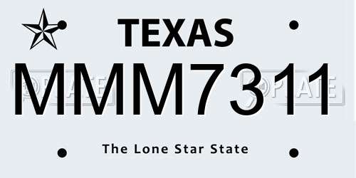 MMM7311 Texas License Plate