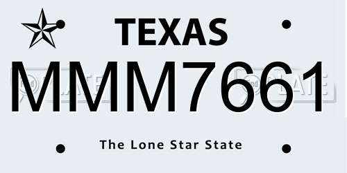 MMM7661 Texas License Plate