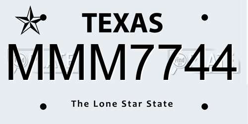 MMM7744 Texas License Plate