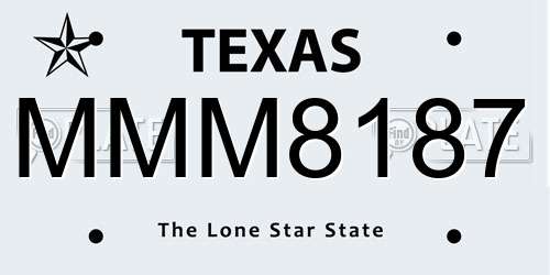 MMM8187 Texas License Plate