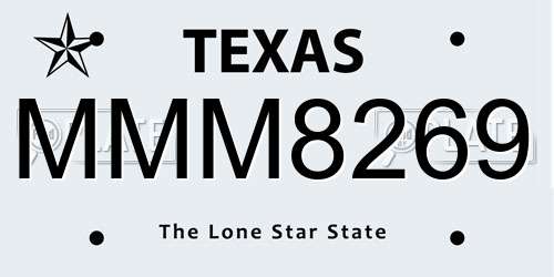 MMM8269 Texas License Plate