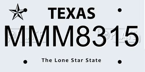 MMM8315 Texas License Plate