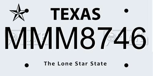 MMM8746 Texas License Plate