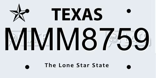 MMM8759 Texas License Plate