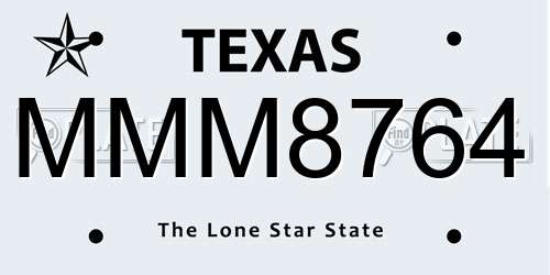 MMM8764 Texas License Plate