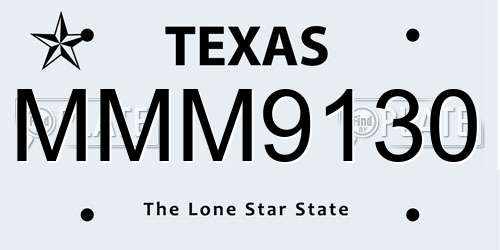 MMM9130 Texas License Plate