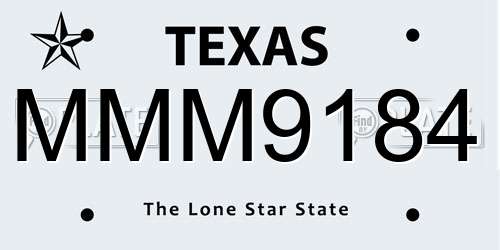MMM9184 Texas License Plate