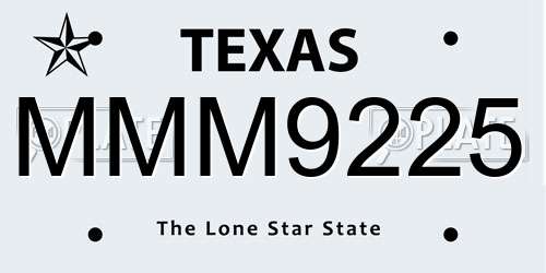 MMM9225 Texas License Plate