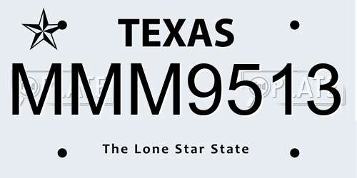 MMM9513 Texas License Plate