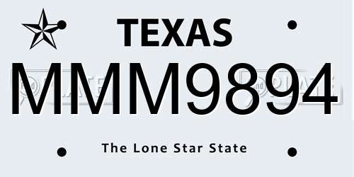 MMM9894 Texas License Plate