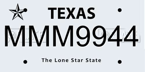 MMM9944 Texas License Plate
