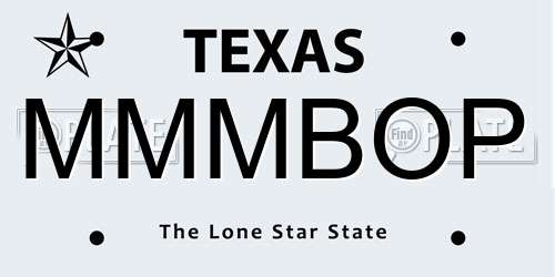 MMMBOP Texas License Plate