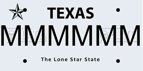 MMMMMM Texas License Plate