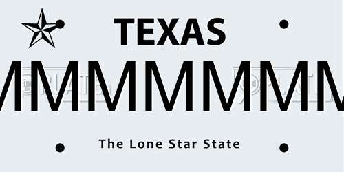 MMMMMMM Texas License Plate