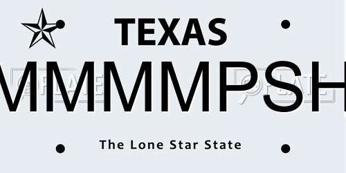 MMMMPSH Texas License Plate