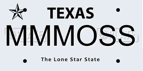 MMMOSS Texas License Plate