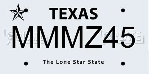 MMMZ45 Texas License Plate