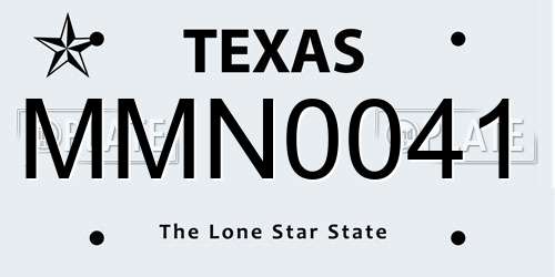 MMN0041 Texas License Plate