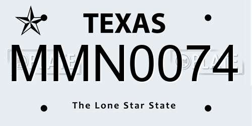 MMN0074 Texas License Plate