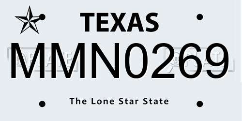 MMN0269 Texas License Plate