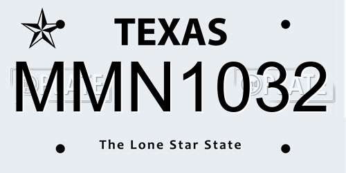 MMN1032 Texas License Plate