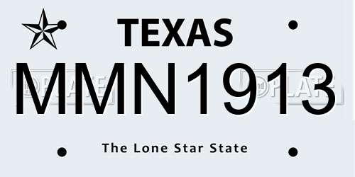 MMN1913 Texas License Plate