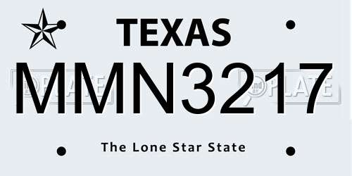 MMN3217 Texas License Plate