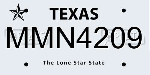 MMN4209 Texas License Plate