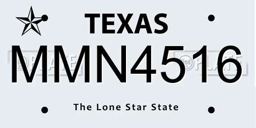 MMN4516 Texas License Plate