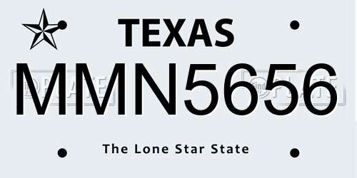 MMN5656 Texas License Plate