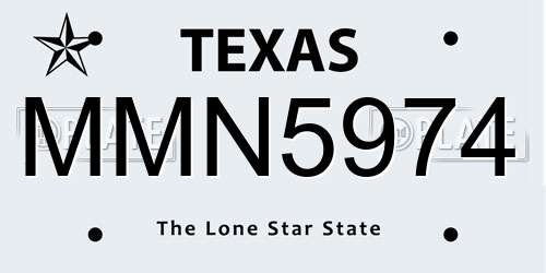 MMN5974 Texas License Plate
