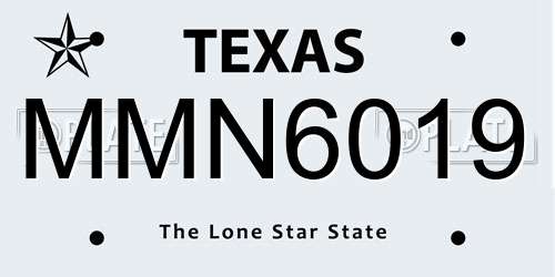 MMN6019 Texas License Plate