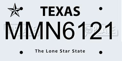 MMN6121 Texas License Plate