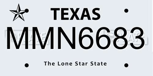 MMN6683 Texas License Plate