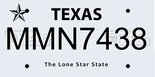 MMN7438 Texas License Plate