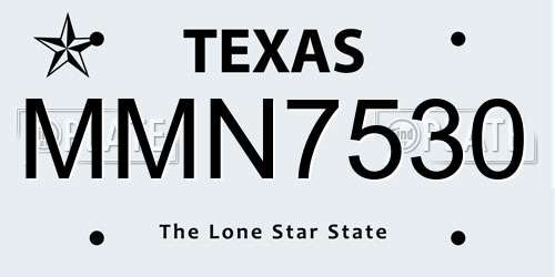 MMN7530 Texas License Plate