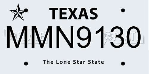 MMN9130 Texas License Plate