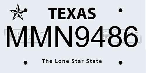 MMN9486 Texas License Plate