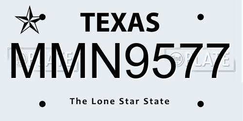 MMN9577 Texas License Plate