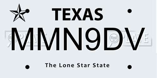MMN9DV Texas License Plate