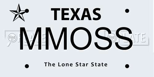 MMOSS Texas License Plate