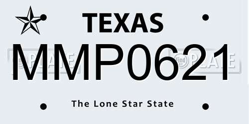 MMP0621 Texas License Plate