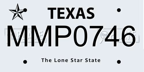 MMP0746 Texas License Plate