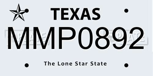 MMP0892 Texas License Plate