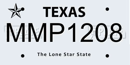MMP1208 Texas License Plate